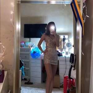 champagne sequin dress